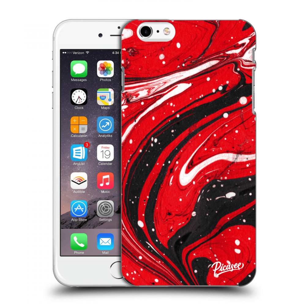 Picasee silikonový černý obal pro Apple iPhone 6 Plus/6S Plus - Red black