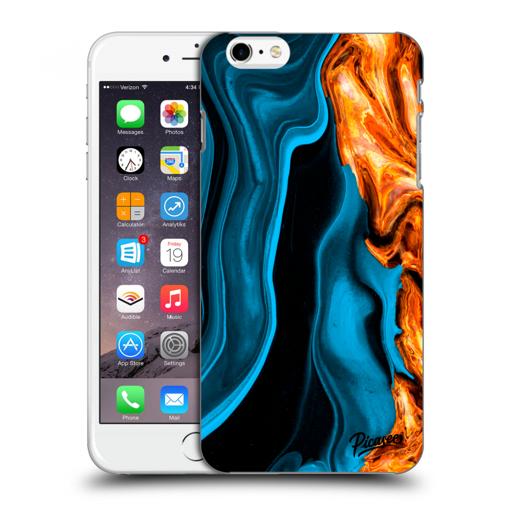 Picasee silikonový průhledný obal pro Apple iPhone 6 Plus/6S Plus - Gold blue