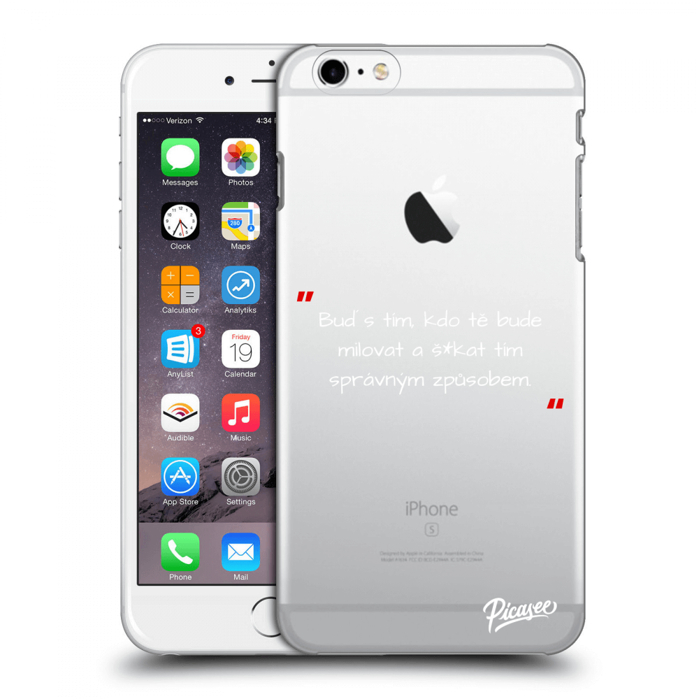 Picasee silikonový průhledný obal pro Apple iPhone 6 Plus/6S Plus - Správná láska Bílá