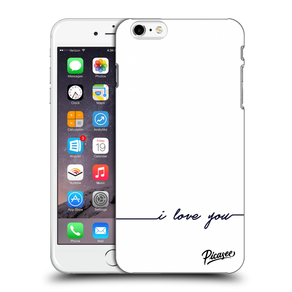 Picasee silikonový černý obal pro Apple iPhone 6 Plus/6S Plus - I love you
