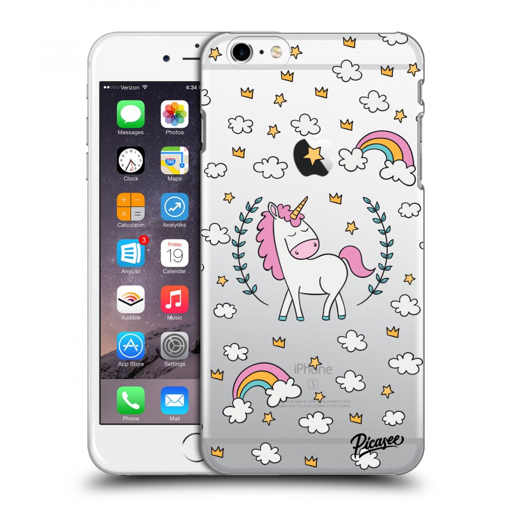 Picasee silikonový průhledný obal pro Apple iPhone 6 Plus/6S Plus - Unicorn star heaven
