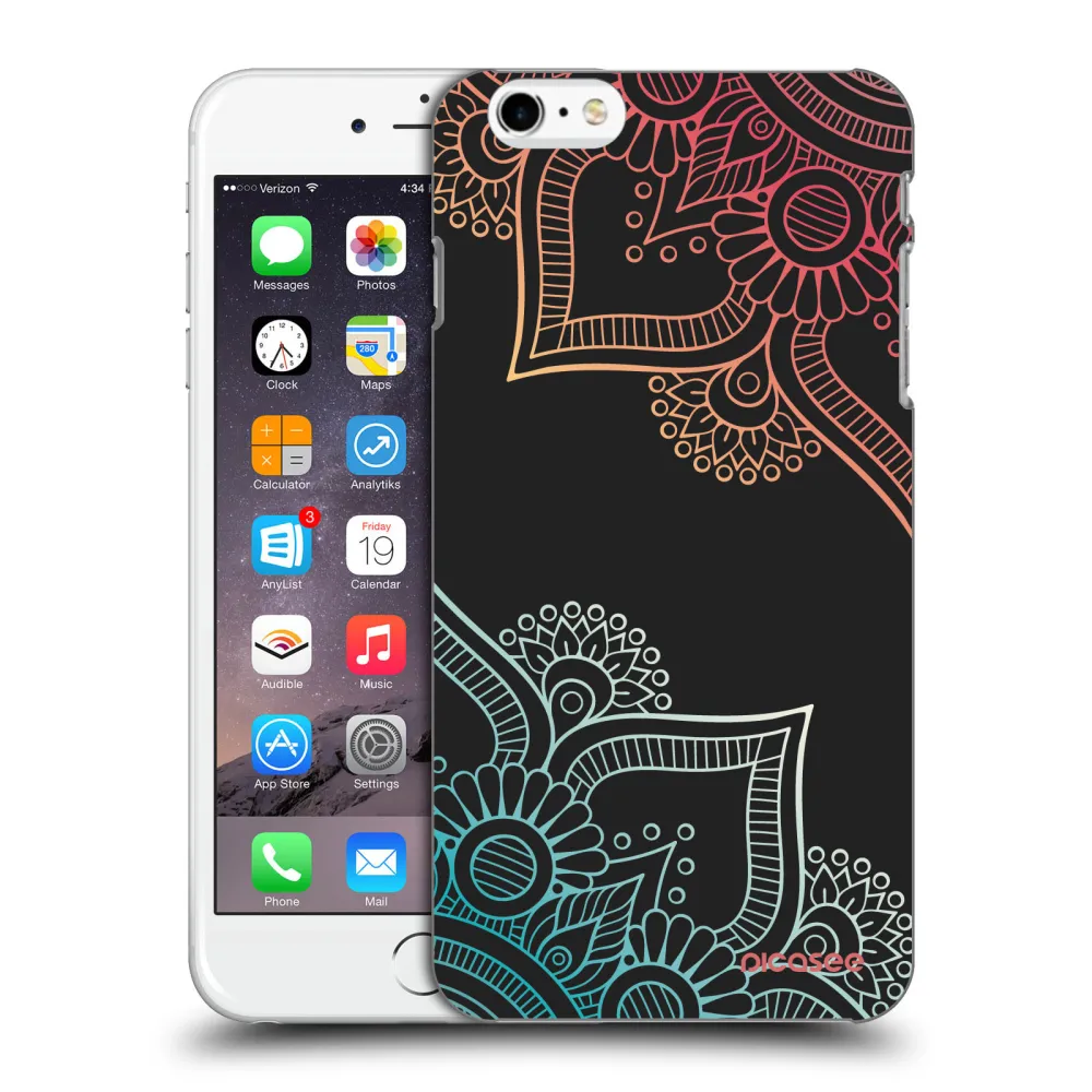 Picasee silikonový černý obal pro Apple iPhone 6 Plus/6S Plus - Květinový vzor