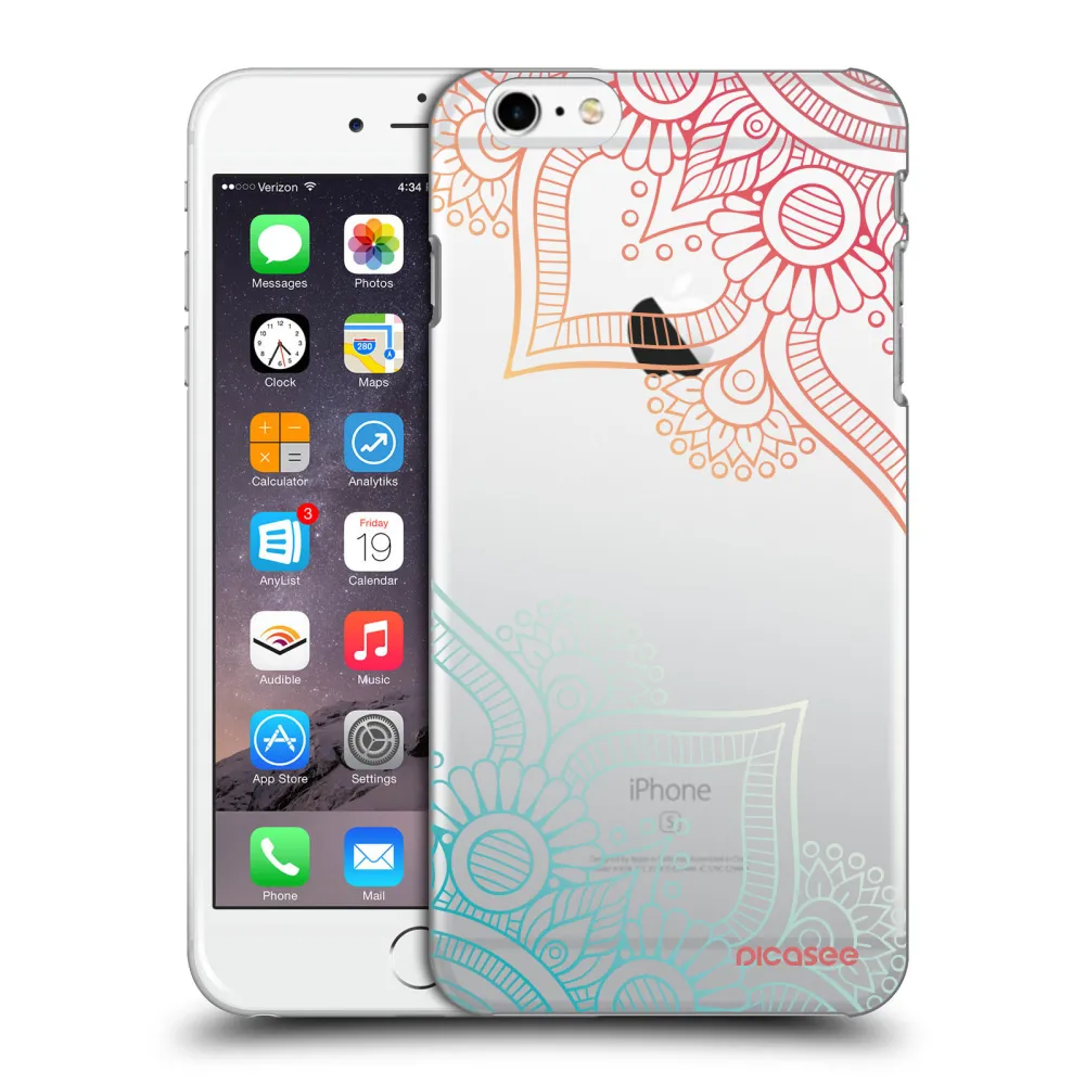 Picasee silikonový průhledný obal pro Apple iPhone 6 Plus/6S Plus - Květinový vzor
