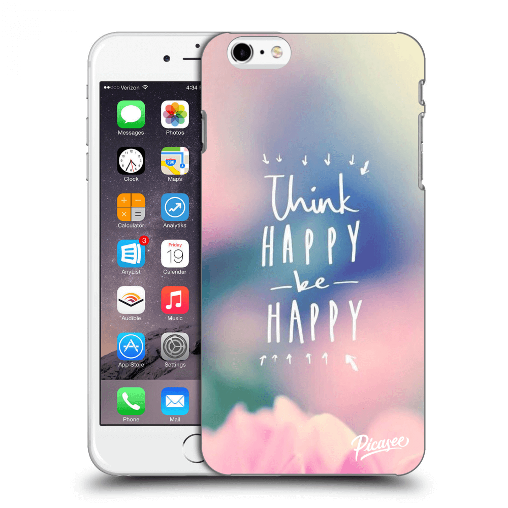 Picasee silikonový černý obal pro Apple iPhone 6 Plus/6S Plus - Think happy be happy
