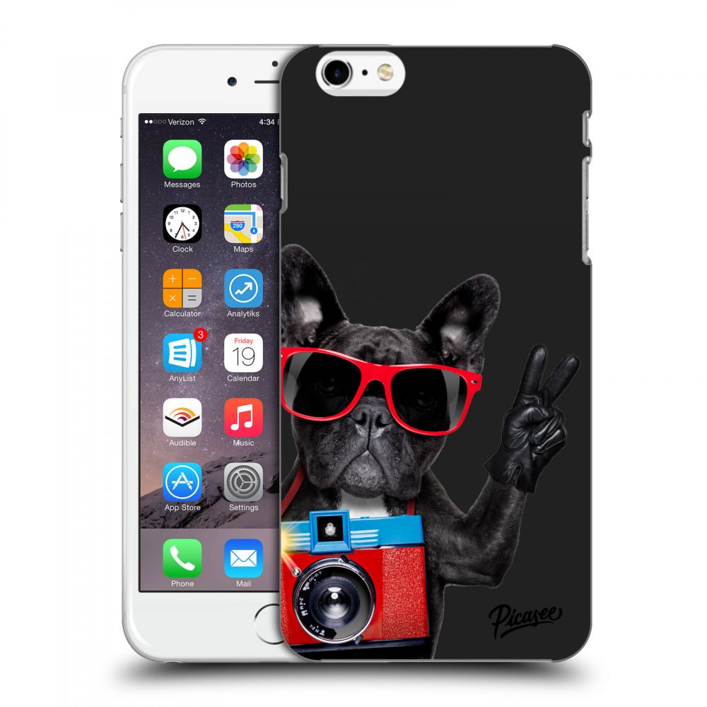 Picasee silikonový černý obal pro Apple iPhone 6 Plus/6S Plus - French Bulldog