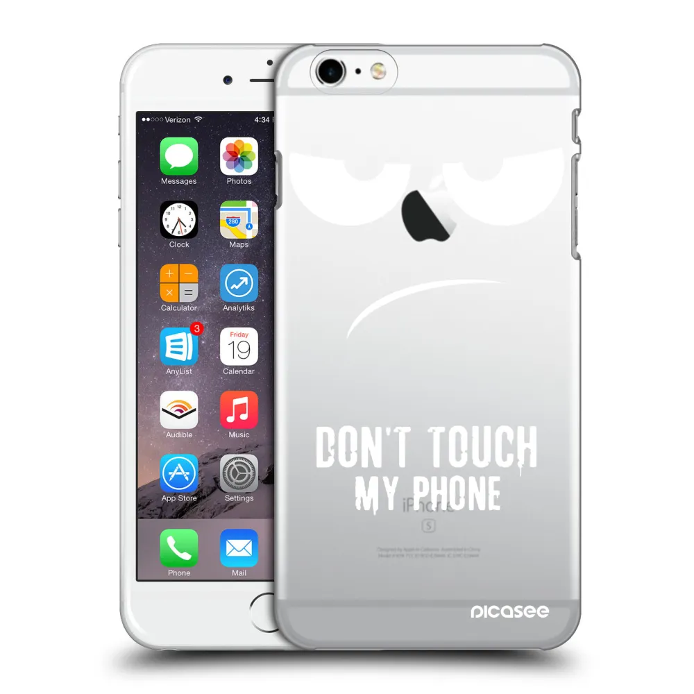 Picasee silikonový průhledný obal pro Apple iPhone 6 Plus/6S Plus - Nešahej mi na telefon