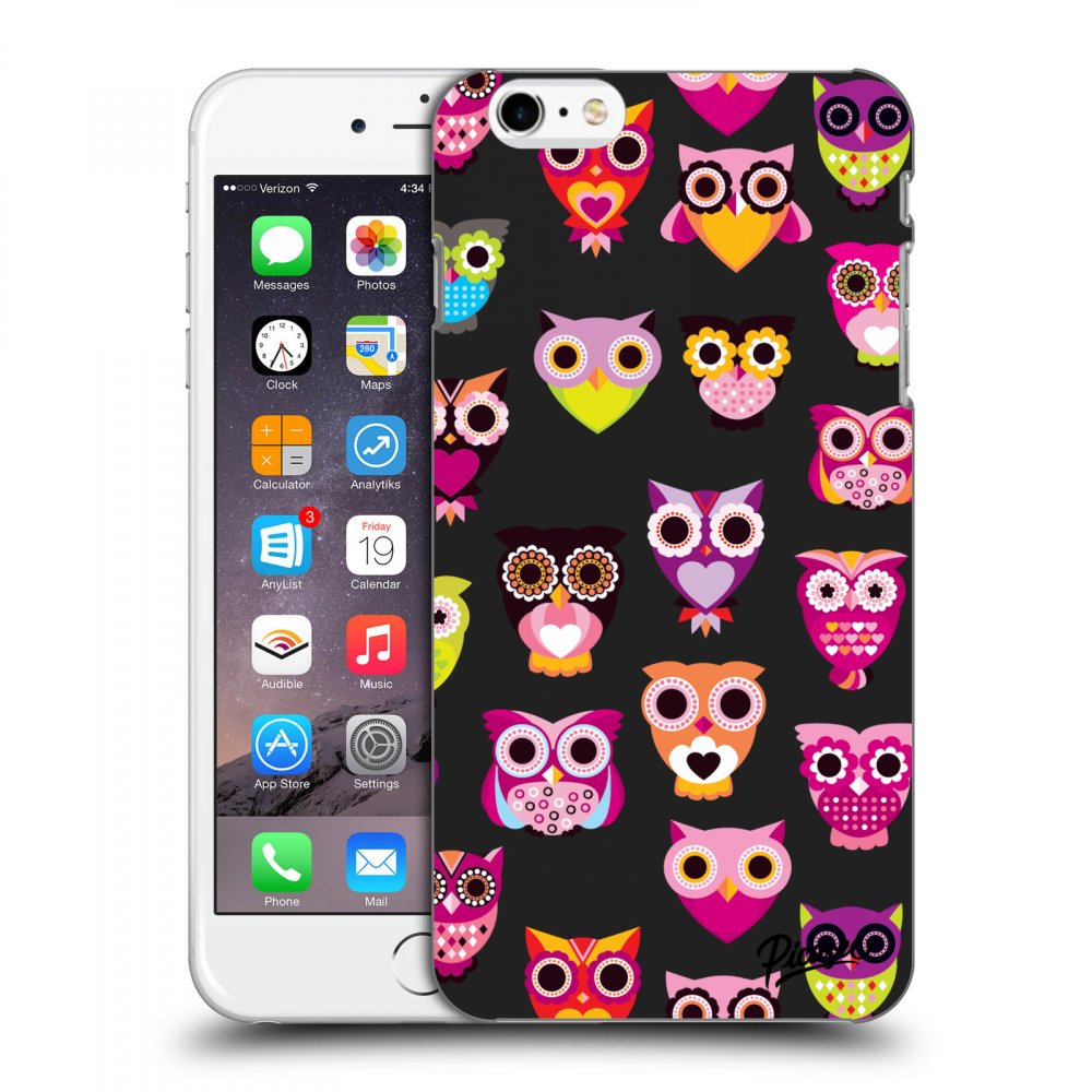 Picasee silikonový černý obal pro Apple iPhone 6 Plus/6S Plus - Owls