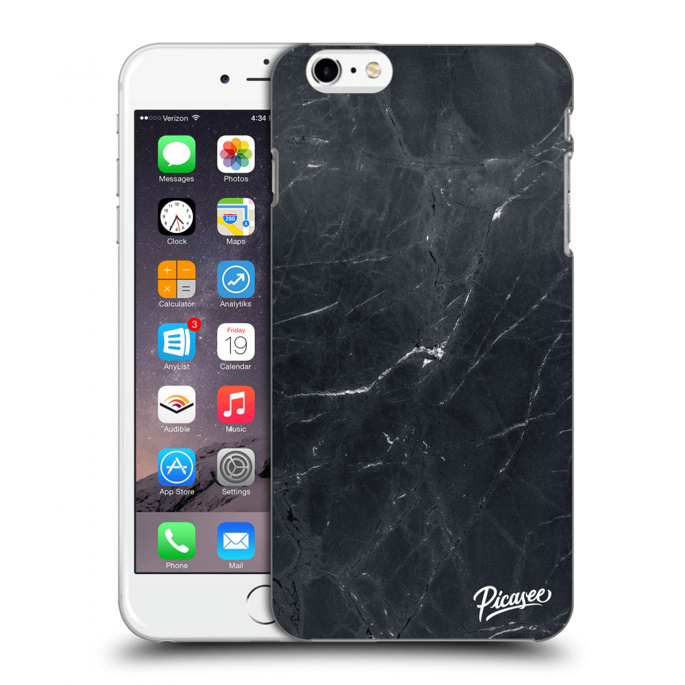 Picasee silikonový černý obal pro Apple iPhone 6 Plus/6S Plus - Black marble