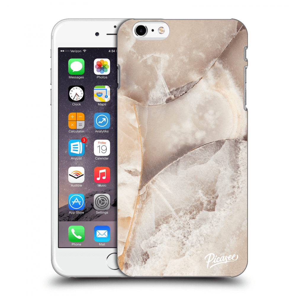 Picasee silikonový černý obal pro Apple iPhone 6 Plus/6S Plus - Cream marble