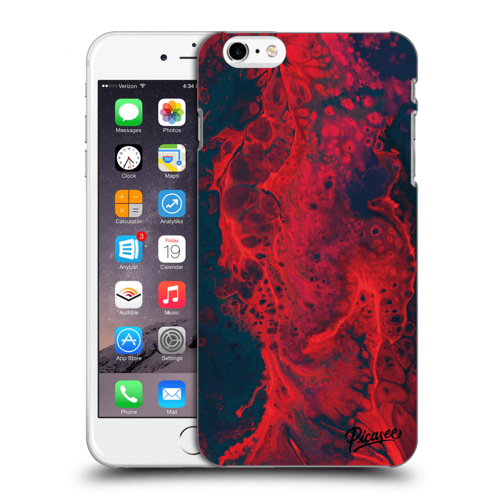 Picasee silikonový černý obal pro Apple iPhone 6 Plus/6S Plus - Organic red