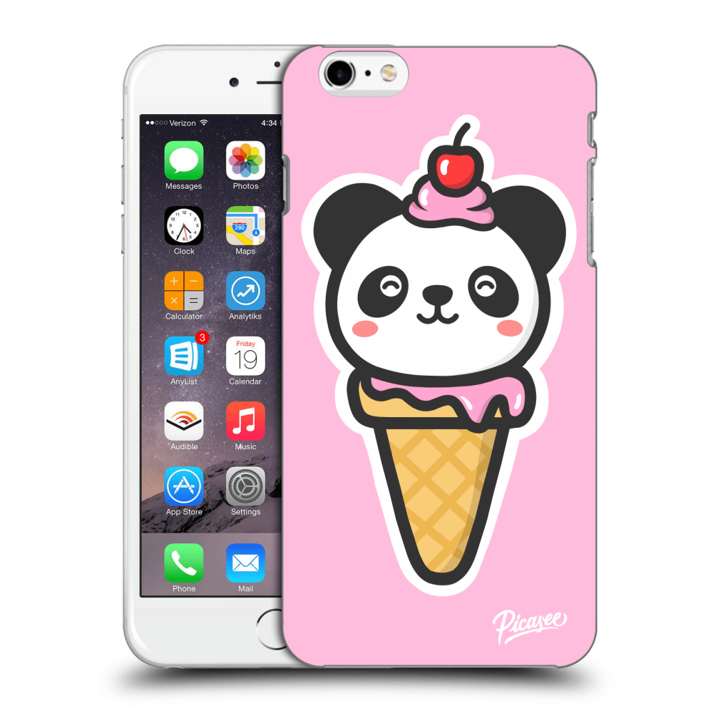 Picasee silikonový průhledný obal pro Apple iPhone 6 Plus/6S Plus - Ice Cream Panda
