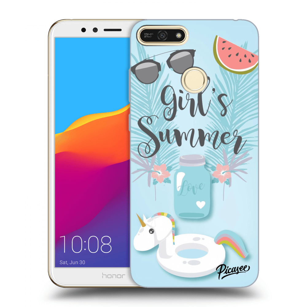 Picasee silikonový průhledný obal pro Honor 7A - Girls Summer