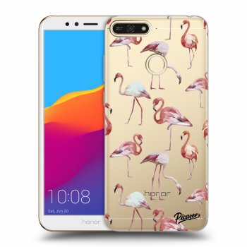 Picasee silikonový průhledný obal pro Honor 7A - Flamingos