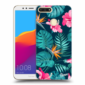 Obal pro Honor 7A - Pink Monstera