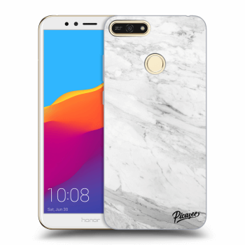 Picasee silikonový průhledný obal pro Honor 7A - White marble