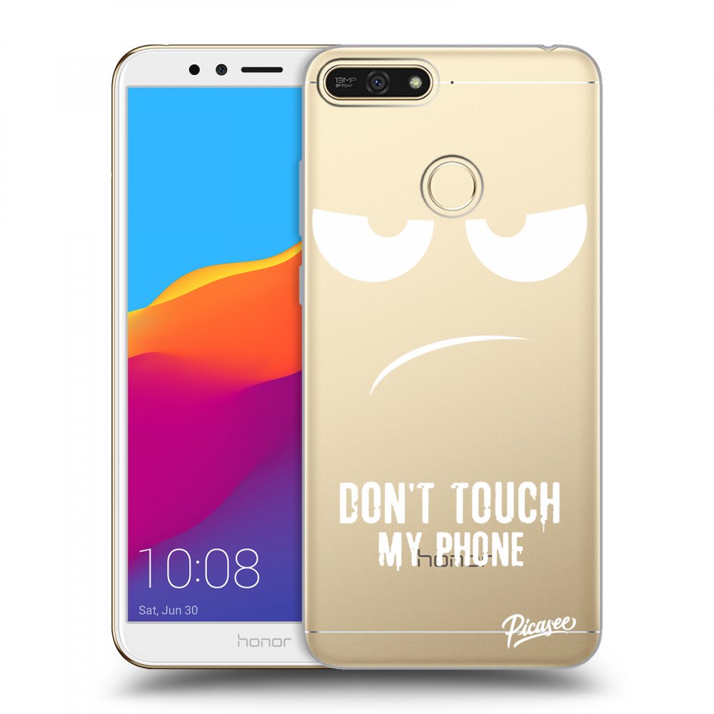 Picasee silikonový průhledný obal pro Honor 7A - Don't Touch My Phone