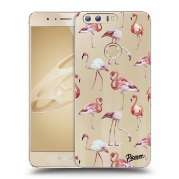 Picasee silikonový průhledný obal pro Honor 8 - Flamingos