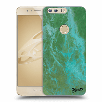 Picasee silikonový průhledný obal pro Honor 8 - Green marble