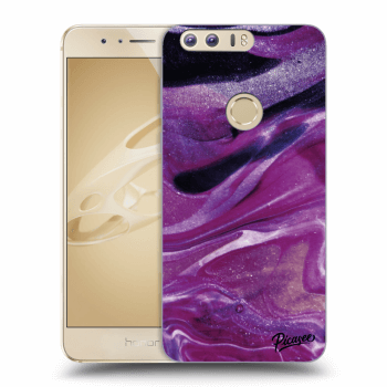 Picasee silikonový průhledný obal pro Honor 8 - Purple glitter