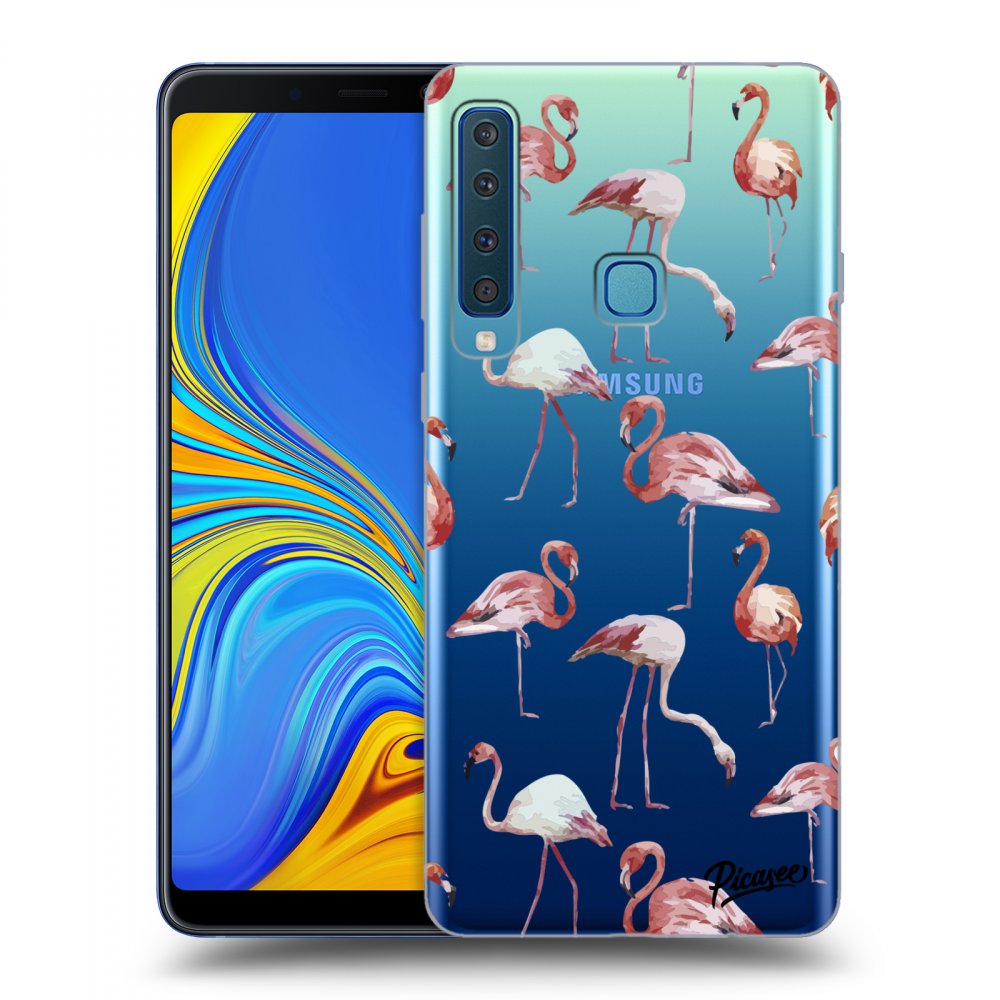 Picasee silikonový průhledný obal pro Samsung Galaxy A9 2018 A920F - Flamingos