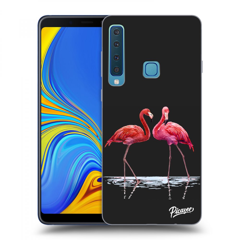 Picasee silikonový černý obal pro Samsung Galaxy A9 2018 A920F - Flamingos couple