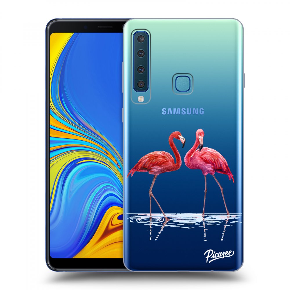 Picasee silikonový průhledný obal pro Samsung Galaxy A9 2018 A920F - Flamingos couple