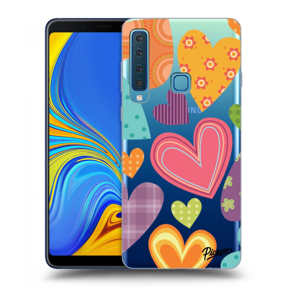 Picasee silikonový průhledný obal pro Samsung Galaxy A9 2018 A920F - Colored heart