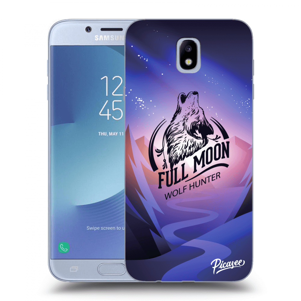Picasee silikonový průhledný obal pro Samsung Galaxy J7 2017 J730F - Wolf