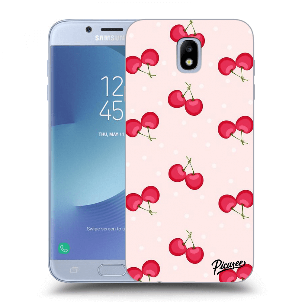 Picasee silikonový průhledný obal pro Samsung Galaxy J7 2017 J730F - Cherries