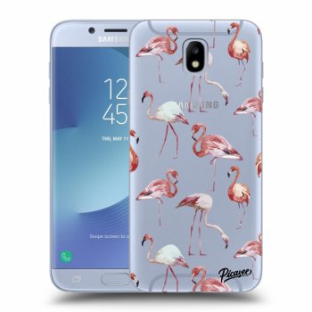 Picasee silikonový průhledný obal pro Samsung Galaxy J7 2017 J730F - Flamingos