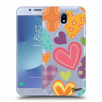 Picasee silikonový průhledný obal pro Samsung Galaxy J7 2017 J730F - Colored heart