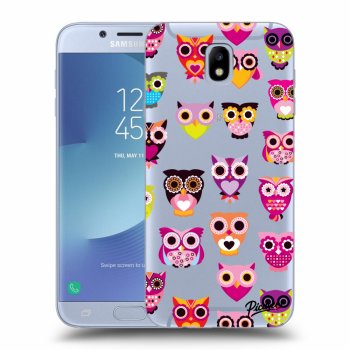 Picasee silikonový průhledný obal pro Samsung Galaxy J7 2017 J730F - Owls
