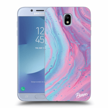 Picasee silikonový průhledný obal pro Samsung Galaxy J7 2017 J730F - Pink liquid