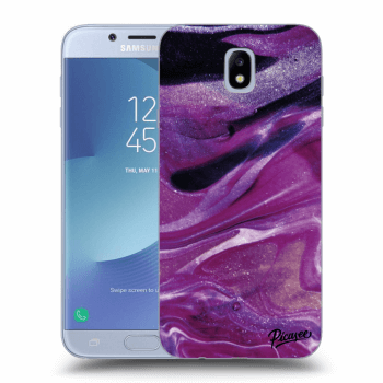 Picasee silikonový průhledný obal pro Samsung Galaxy J7 2017 J730F - Purple glitter