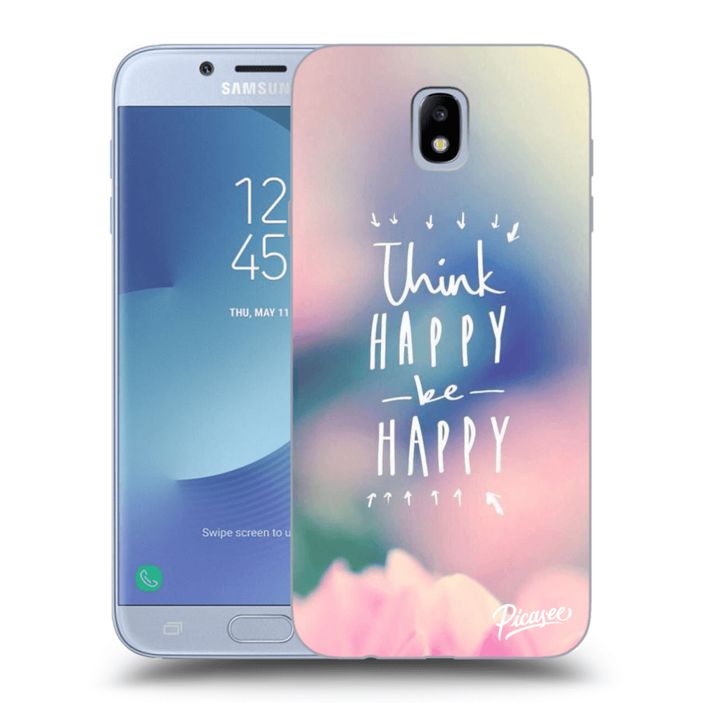 Picasee silikonový průhledný obal pro Samsung Galaxy J7 2017 J730F - Think happy be happy