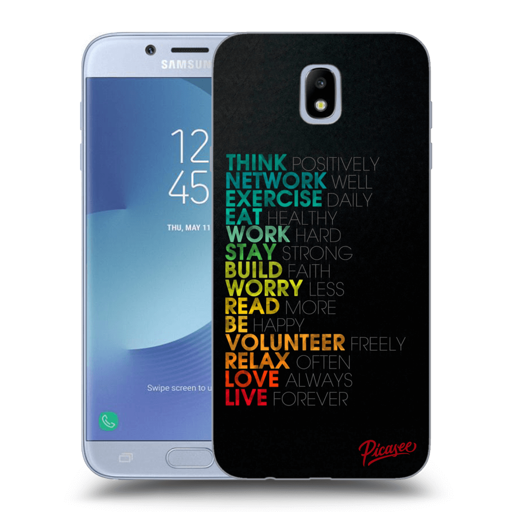 Picasee silikonový průhledný obal pro Samsung Galaxy J7 2017 J730F - Motto life