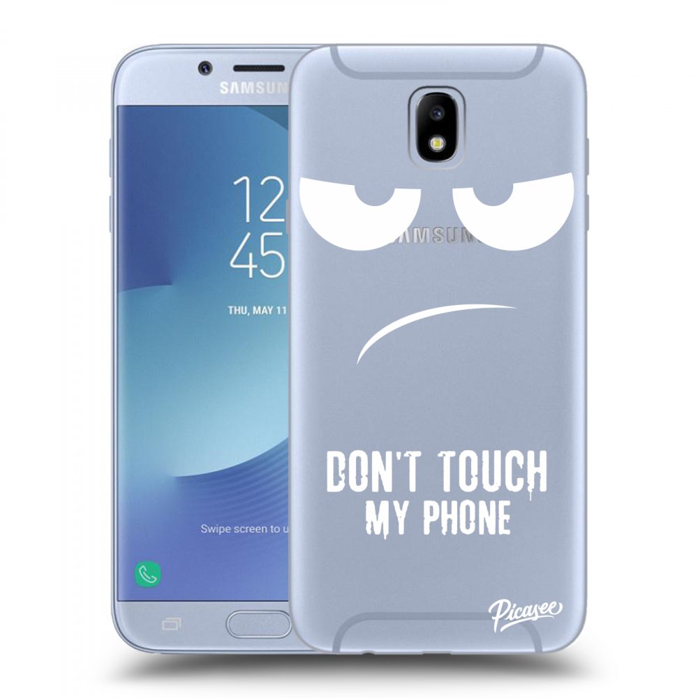 Picasee silikonový průhledný obal pro Samsung Galaxy J7 2017 J730F - Don't Touch My Phone