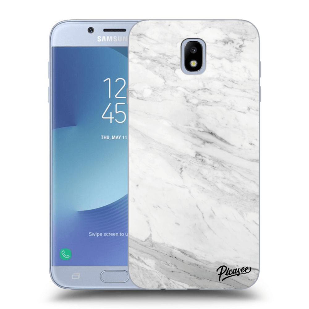 Picasee silikonový průhledný obal pro Samsung Galaxy J7 2017 J730F - White marble