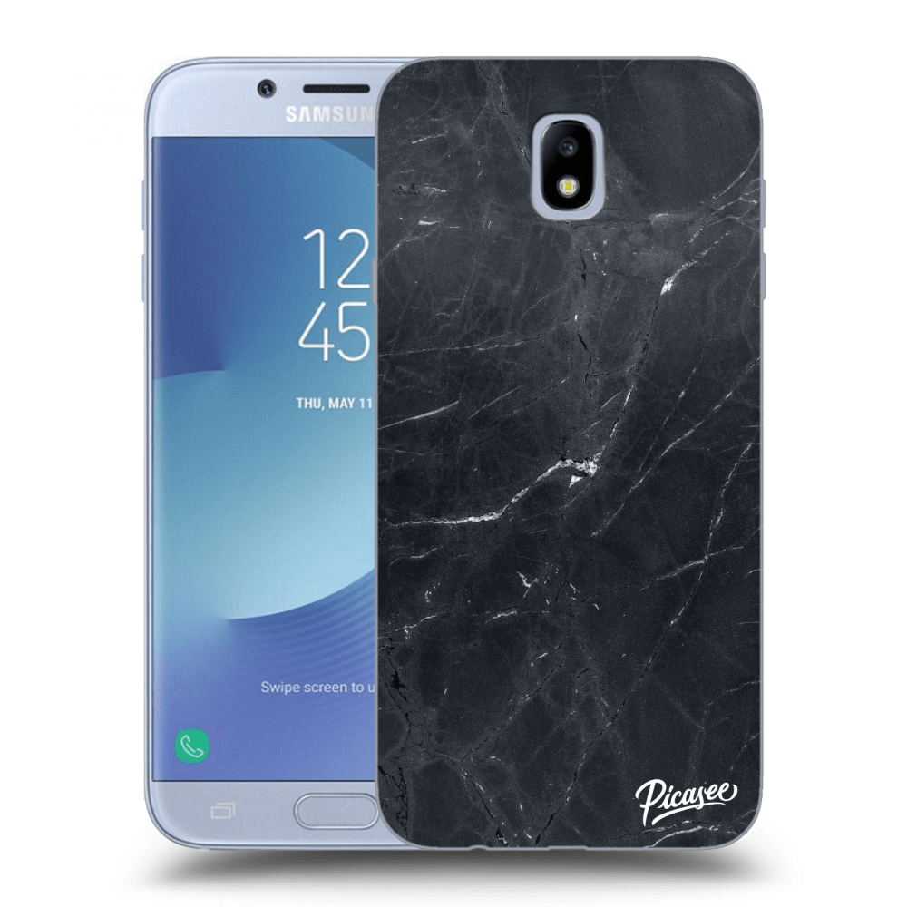 Picasee silikonový průhledný obal pro Samsung Galaxy J7 2017 J730F - Black marble