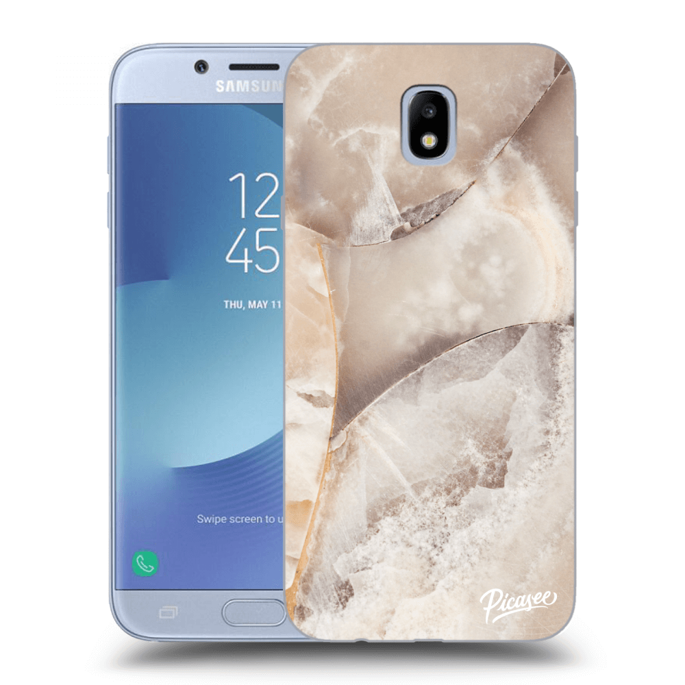 Picasee silikonový průhledný obal pro Samsung Galaxy J7 2017 J730F - Cream marble