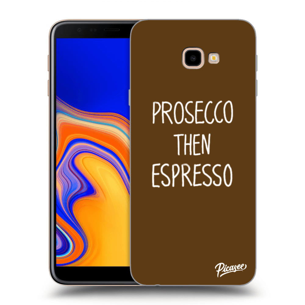 Picasee silikonový průhledný obal pro Samsung Galaxy J4+ J415F - Prosecco then espresso
