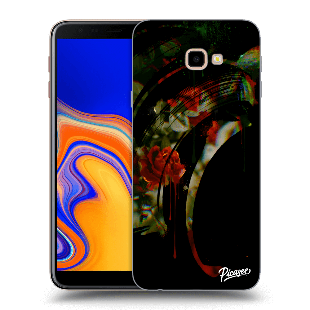Picasee silikonový průhledný obal pro Samsung Galaxy J4+ J415F - Roses black