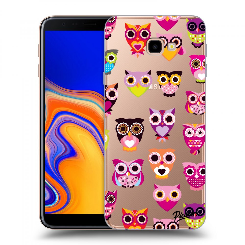 Picasee silikonový průhledný obal pro Samsung Galaxy J4+ J415F - Owls