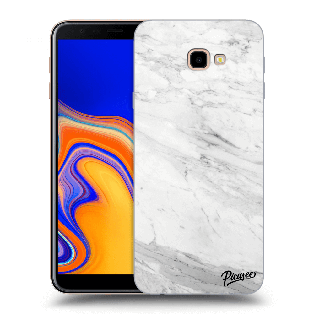 Picasee silikonový průhledný obal pro Samsung Galaxy J4+ J415F - White marble