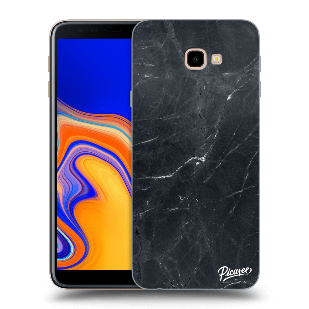 Picasee silikonový průhledný obal pro Samsung Galaxy J4+ J415F - Black marble