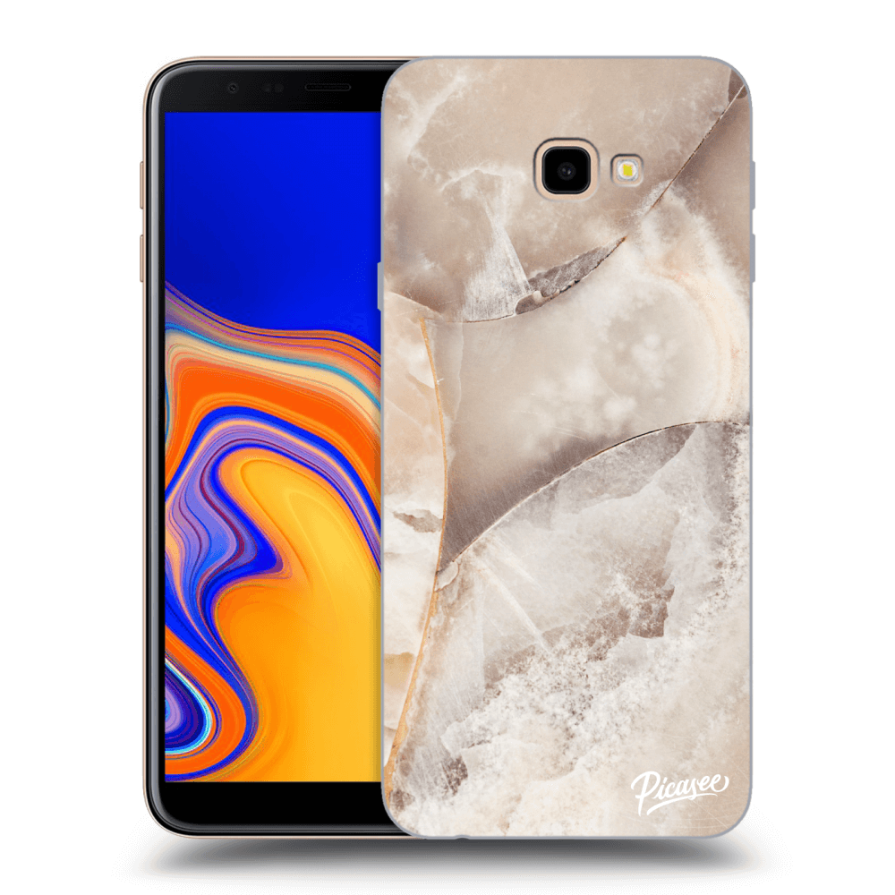 Picasee silikonový průhledný obal pro Samsung Galaxy J4+ J415F - Cream marble
