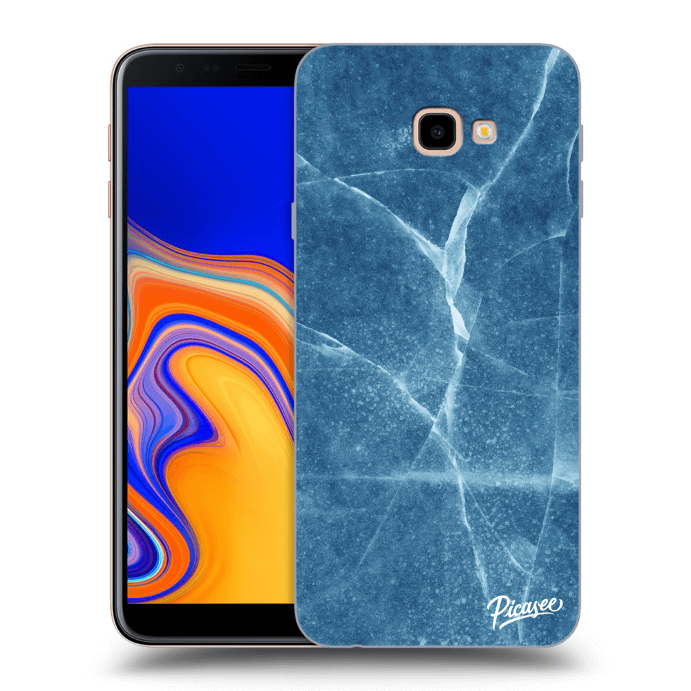 Picasee silikonový průhledný obal pro Samsung Galaxy J4+ J415F - Blue marble