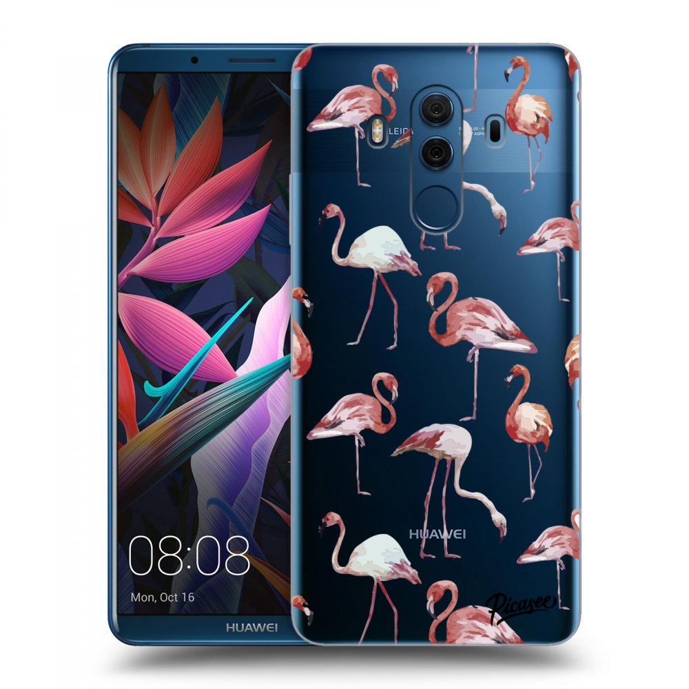 Picasee silikonový průhledný obal pro Huawei Mate 10 Pro - Flamingos