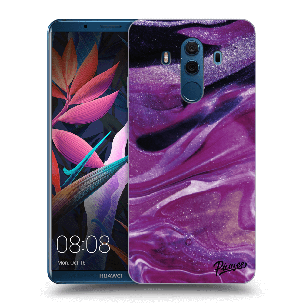 Picasee silikonový průhledný obal pro Huawei Mate 10 Pro - Purple glitter