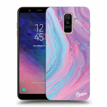 Picasee silikonový průhledný obal pro Samsung Galaxy A6+ A605F - Pink liquid